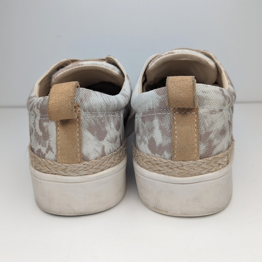 Spenco canvas sneakers slip on tan white Malibu tie-dye espadrilles size 8.5 - Picture 6 of 8